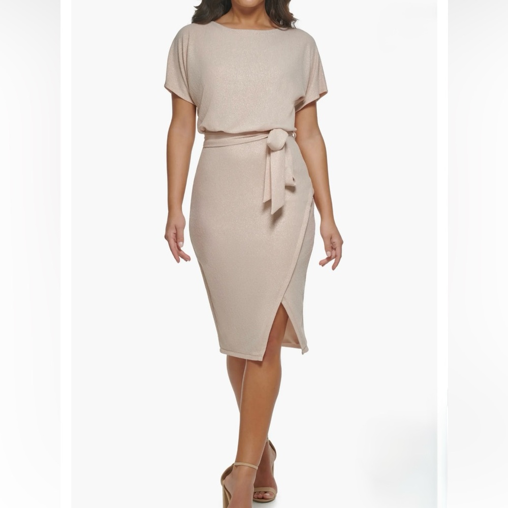 Shimmer Crepe Knit Dress
